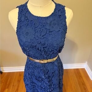 J. Crew Royal Blue Lace Midi Dress